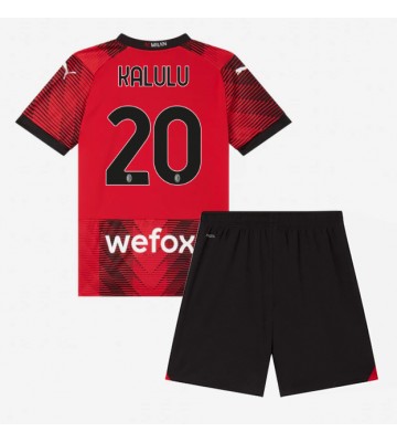 AC Milan Pierre Kalulu #20 Replika Babytøj Hjemmebanesæt Børn 2023-24 Kortærmet (+ Korte bukser)